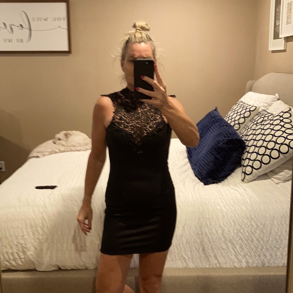 Black mini dress